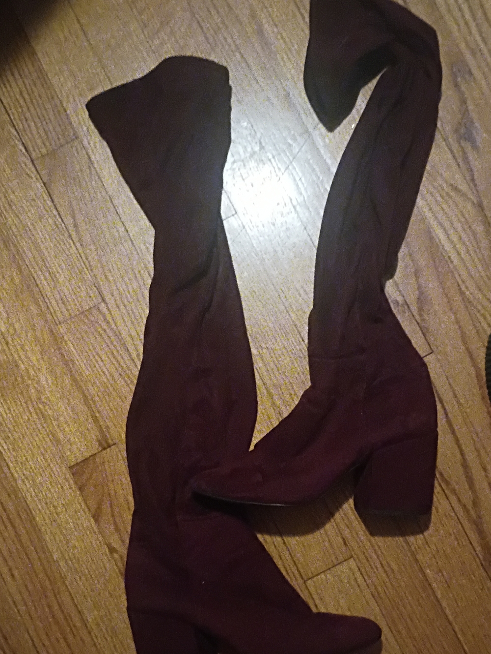 Aldo Over-the-Knee Stretch Boots in Burgundy